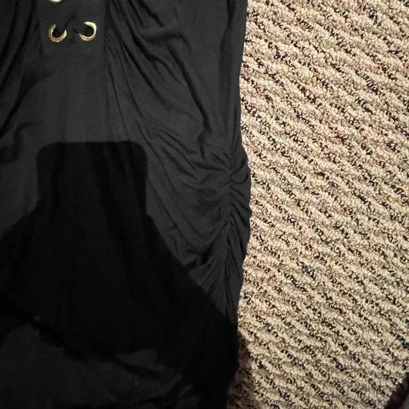 CY Soft stretchy long black gold detail long sleeve ruched - Picture 3 of 7